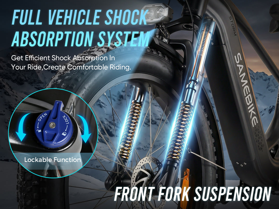 STORM Large Battery Fat Tire Powerful Peak 1800W Mountain Electric Bik – SAMEBIKE US