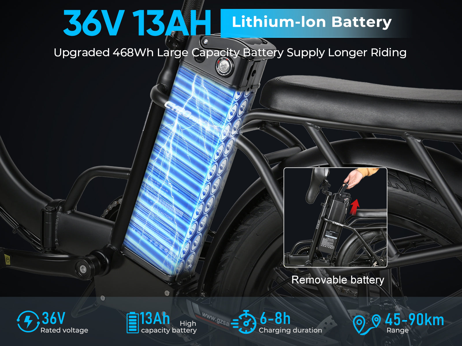 CY20 PRO Solid Wheel Portable Commuter Powerful Peak 800W Electric Bike