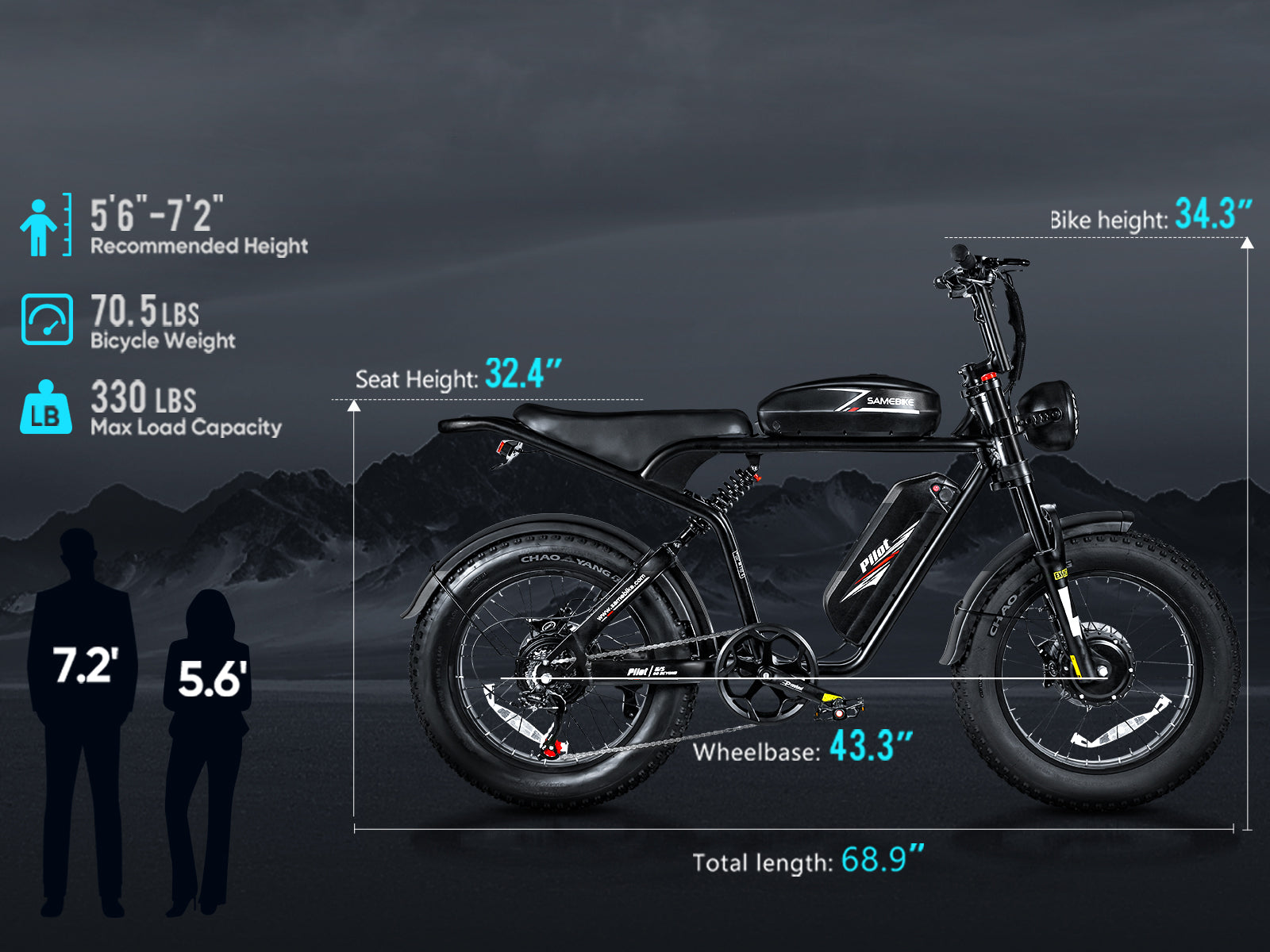 M20-III Off Road Peak 3000W Fat Tire Electric Bike