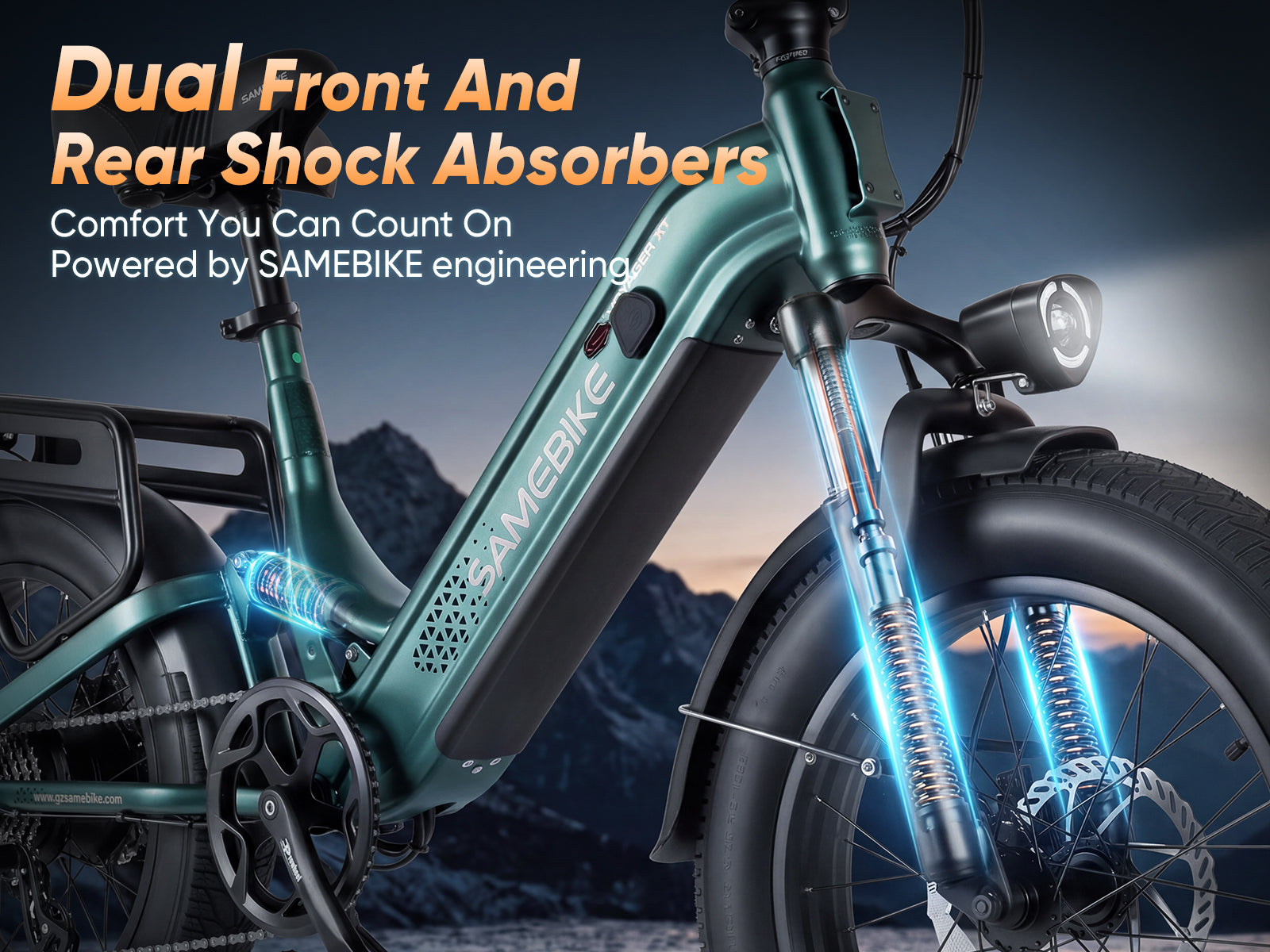 VOYAGER Large Battery Fat Tire Powerful Peak 1500W City Electric Bike
