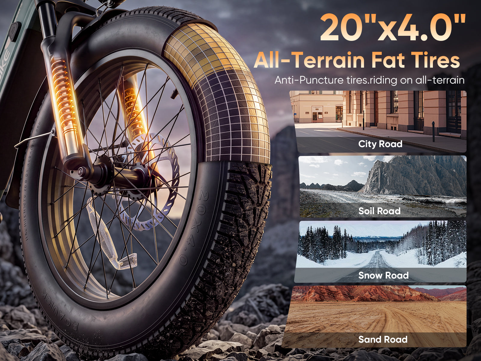 VOYAGER Large Battery Fat Tire Powerful Peak 1500W City Electric Bike