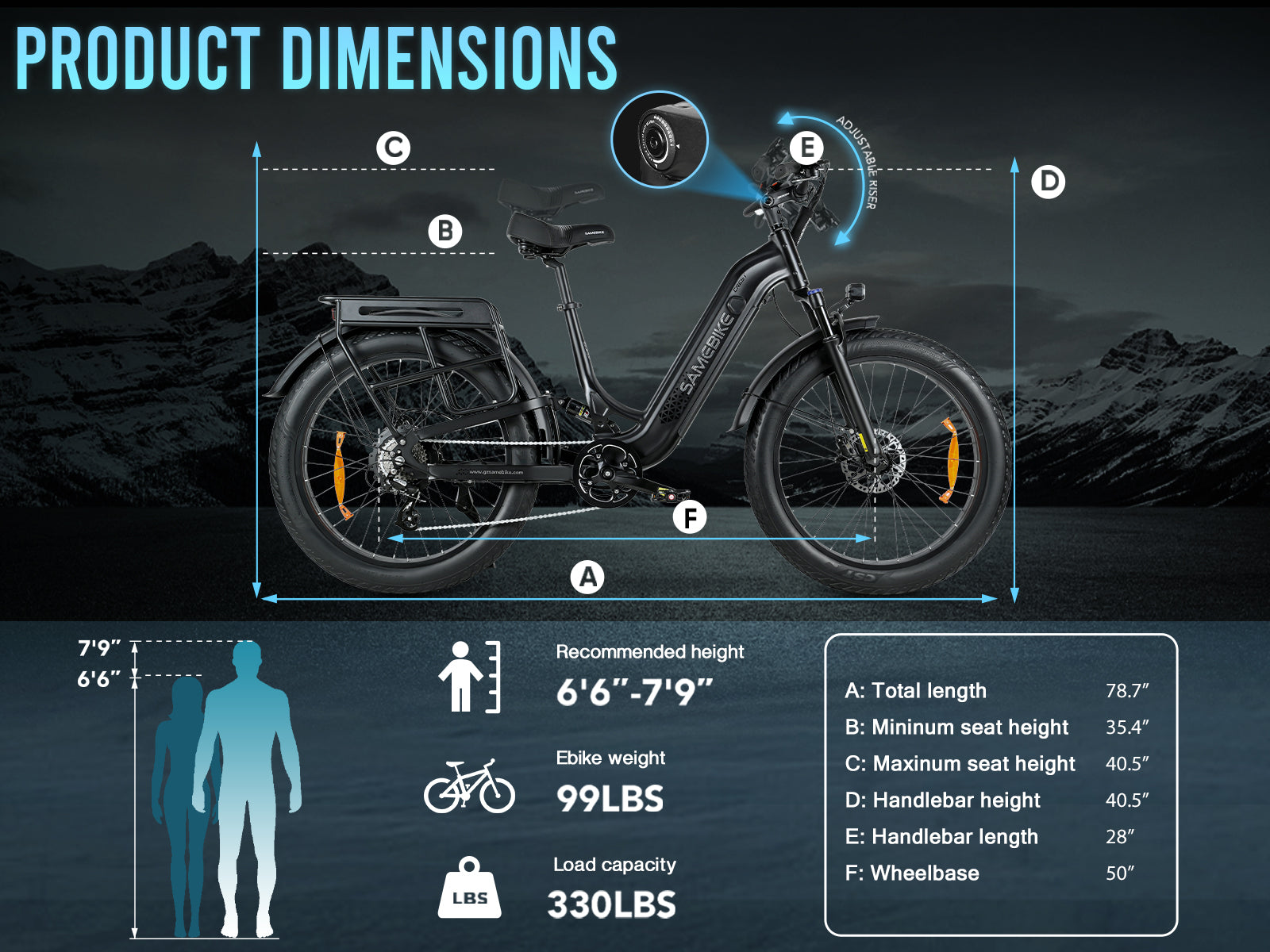 CREST Large Battery Fat Tire Powerful Peak 1800W Mountain Electric Bike