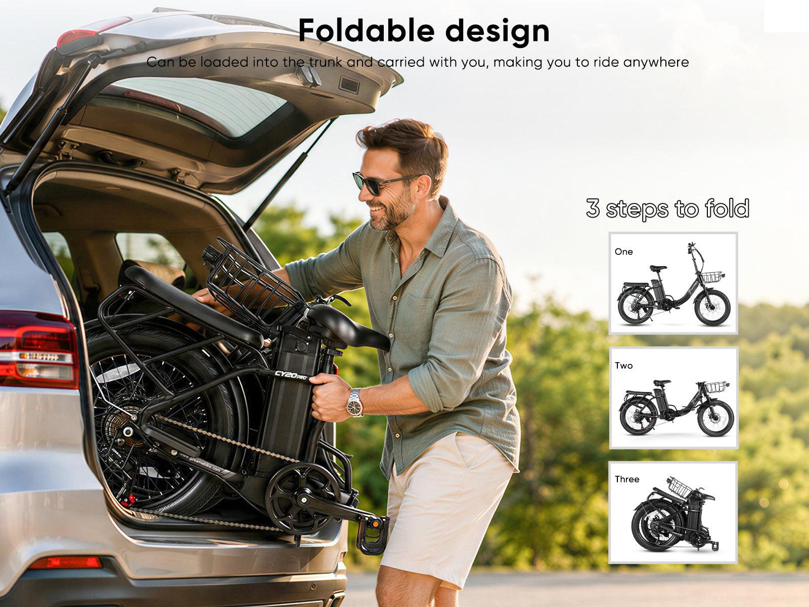 CY20 PRO Spoked Wheel Portable Commuter Powerful Peak 800W Electric Bike